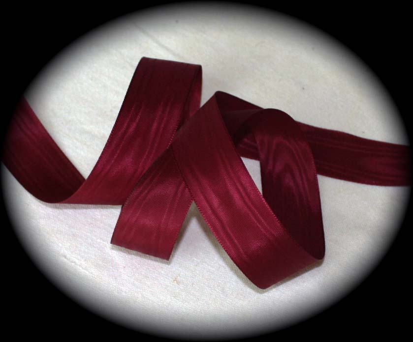 Moire Taffeta5 Ribbon  15/16" Wild Garnet (ROYAL SWAN) 3Y